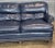 Animal Skin Hancock & Moore Blue Leather Sofa Nailhead Trim Three Cushions Outstanding For Sale - Image 7 of 13