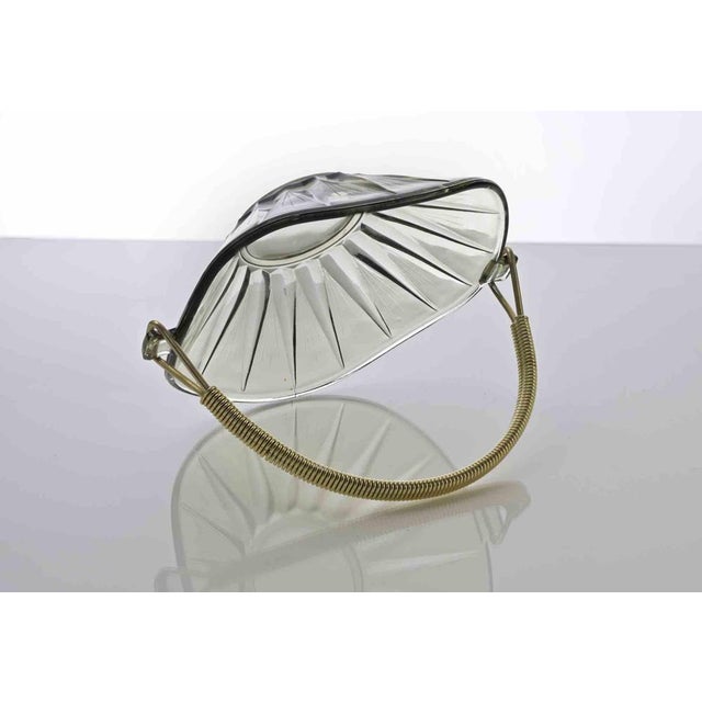 Vintage Glass Basket in Art Glass and Iron, Italy, 1950s For Sale - Image 3 of 5