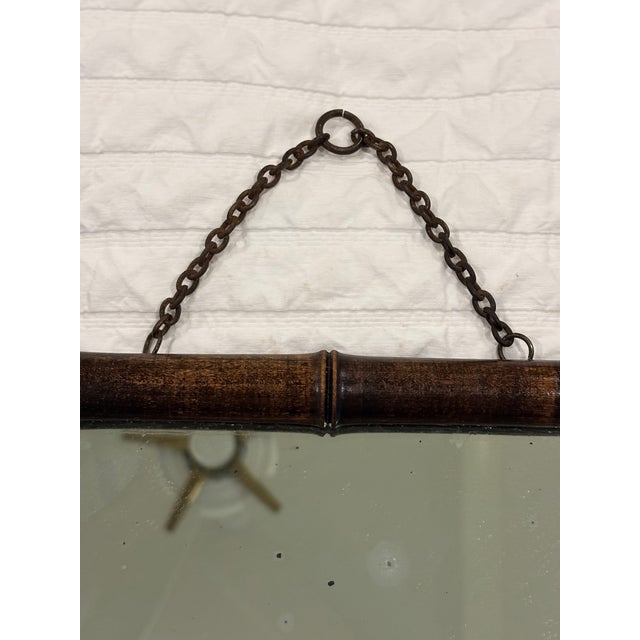 Antique French Faux Bamboo Wall Mirror, Petite Turned Wood Frame #3 of 3 Similar Mirrors Listed For Sale - Image 13 of 18