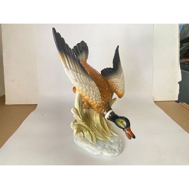 Large Ceramic Flying Duck in the Style of Delphin Massier Brown, 20th Century For Sale - Image 15 of 16
