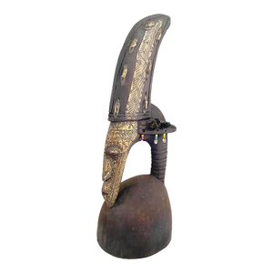 Lg Vintage Bamana Male Antelope Chiwara Helmet Sculpture Mali African Art 25.25" H
