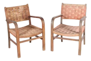 Set of Braided Rope Armchairs, 1960s