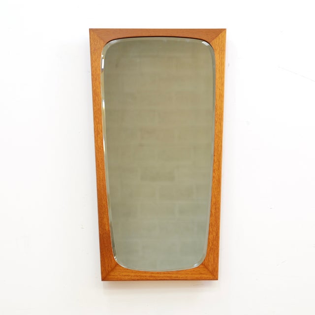 1960s Vintage 1960s Danish Teak Wall Mirror For Sale - Image 5 of 10