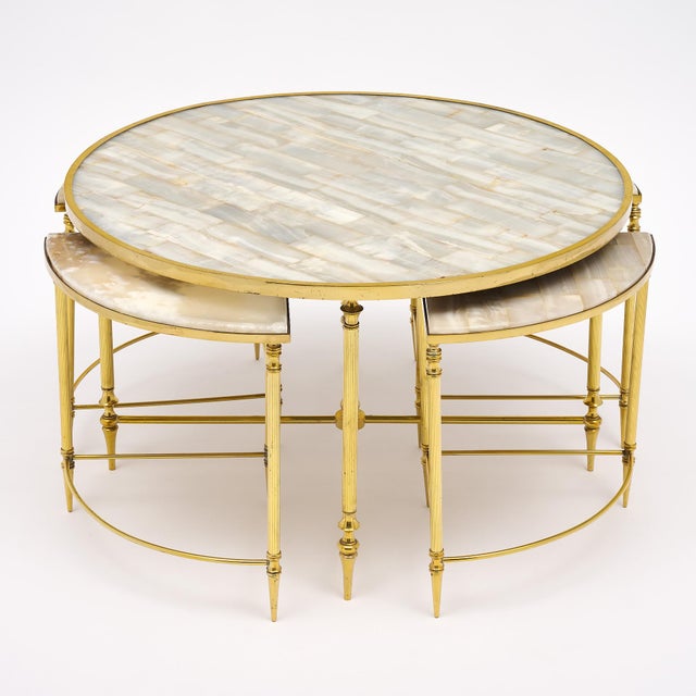 Metal Art Deco Period French Coffee and Nesting Tables For Sale - Image 7 of 9