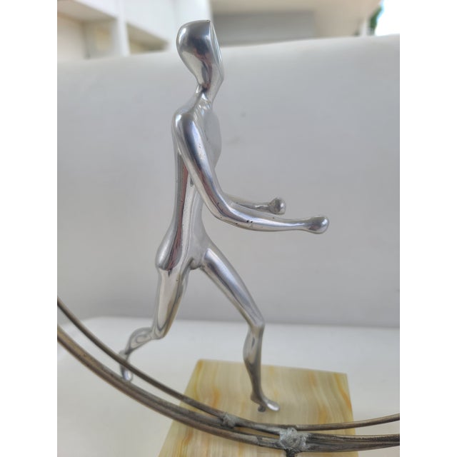 Mid-Century Modern Signed C. Jere Running Man Sculpture For Sale - Image 3 of 10