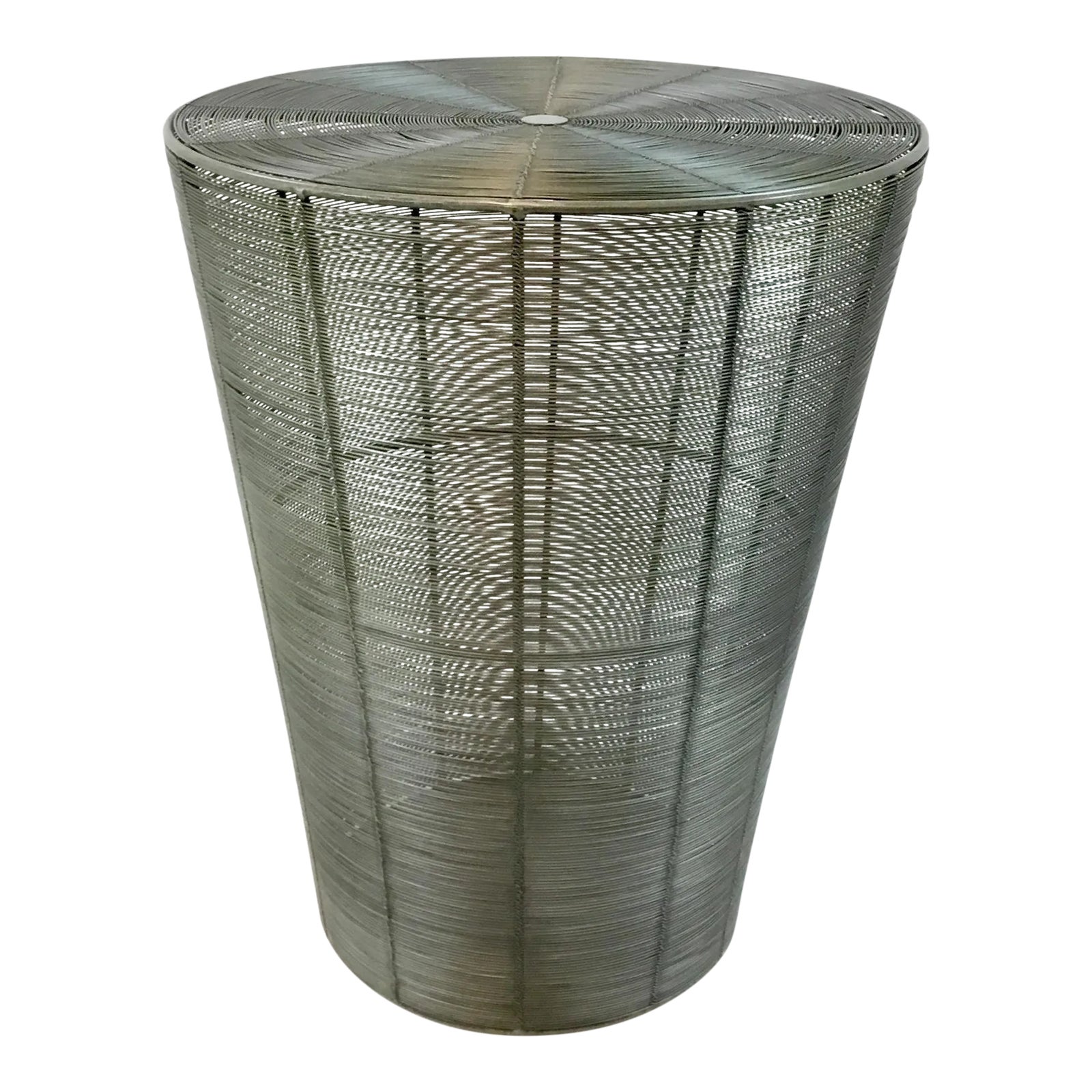 Arteriors Industrial Metal Basket Side Table Chairish