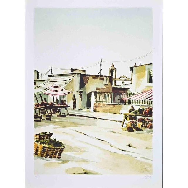 14-colors lithograph on wove paper realized in 1980s. Edition of 50. Hand signed and numbered in roman numbers. Excellent...