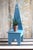 1950s Handmade Blue "Keyhole Chair" - Sewing Chair or Stool For Sale - Image 10 of 15