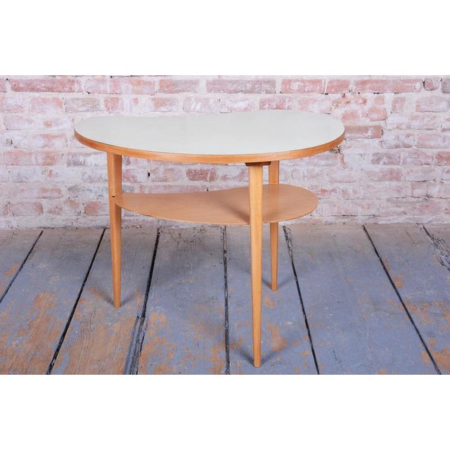 1950s Mid-Century Side Table in Beech and Plywood, Czech, 1950s For Sale - Image 5 of 10