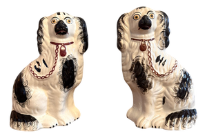 Antique Victorian Staffordshire Dogs, 1880, Set of 2