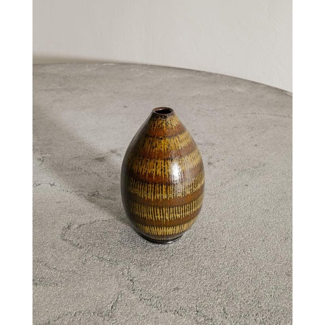 Mid-Century Swedish Stoneware Ceramic Vase by Arthur Andersson for Wallåkra, 1940s For Sale - Image 3 of 5