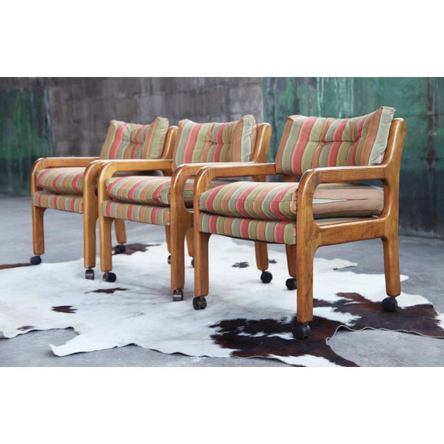 1970s 1970s Brutalist Mid Century Modern Lounge Side Accent Chair Armchair-- One Chair Left For Sale - Image 5 of 10