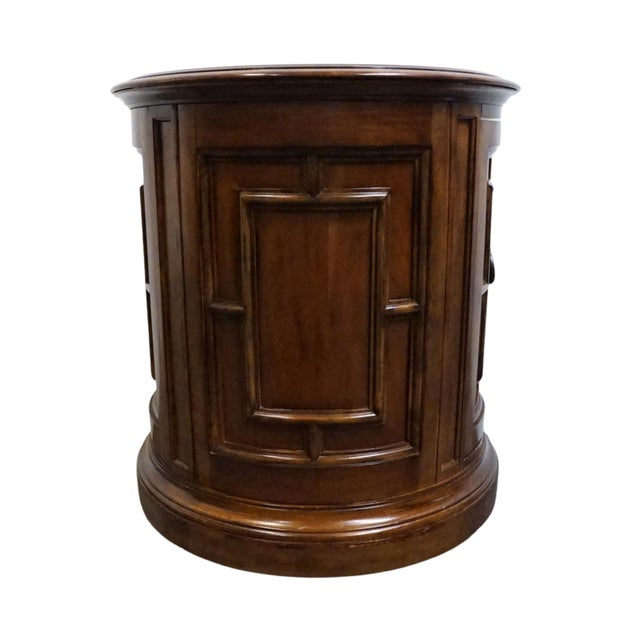 Bernhardt Furniture Solid Cherry Traditional Italian Inspired 28" Round Drum Storage End Table 327-216 For Sale - Image 10 of 13