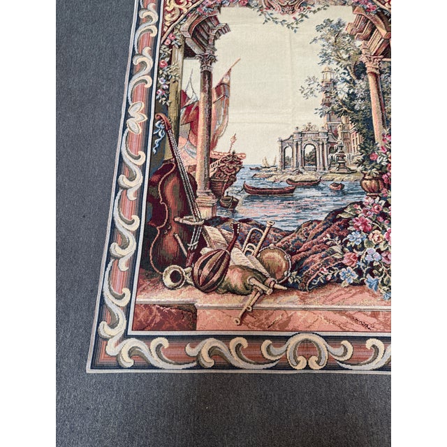Arazzo Hanging Tapestry With Golden Rope Coils, Set For Sale - Image 11 of 12