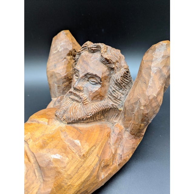 19th Century Hand-Carved Oak Architectural/Decorative Atlas Corbel For Sale - Image 10 of 12