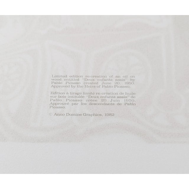 Cubism "Claude Et Paloma" 1980s Pablo Picasso Estate Lithograph For Sale - Image 3 of 3