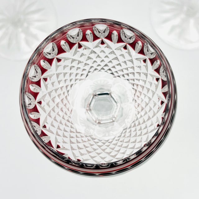 Red Vintage Crystal Glasses from Waterford, 1980s, Set of 4 For Sale - Image 8 of 11