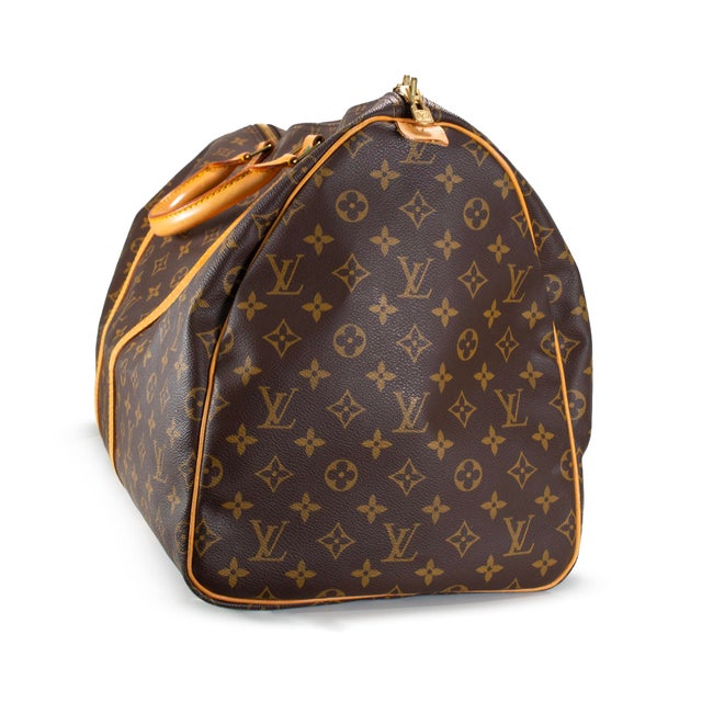 Louis Vuitton Louis Vuitton Keepall 55 Monogram Leather Top Handle Travel Bag For Sale - Image 4 of 11