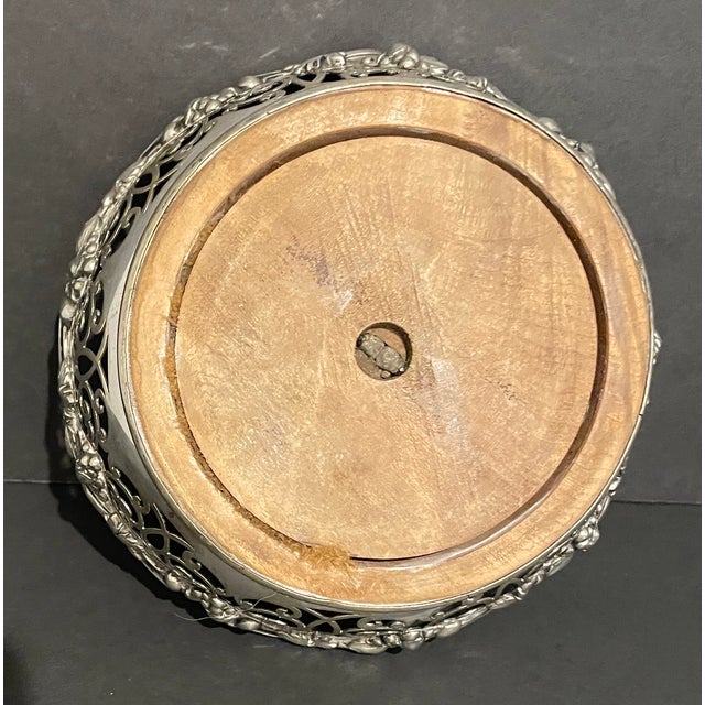 Antique Silverplate Wine Coaster For Sale - Image 6 of 6