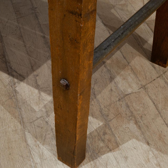 19th C. Hand Made Primitive Solid Oak High Table c.1850 For Sale - Image 9 of 10