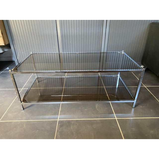 Vintage Bauhaus Coffee Table with Double Glass and Chrome Top, 1970s For Sale - Image 17 of 18