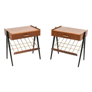 Swedish Teak Bedside Tables, 1960s, Set of 2 For Sale