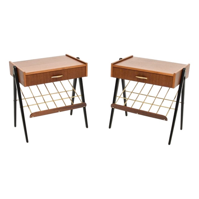 Swedish Teak Bedside Tables, 1960s, Set of 2 For Sale