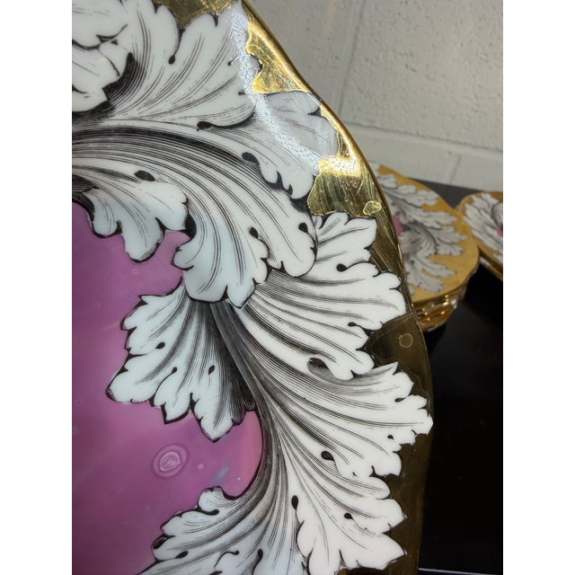 Set of Eight Fornasetti Style Pink Splash Luster Dinner Plates For Sale In Baltimore - Image 6 of 11
