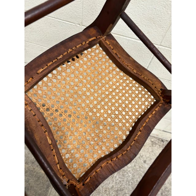 Antique Early American Style Cane Seat Dining Chairs Occasional Chairs ...