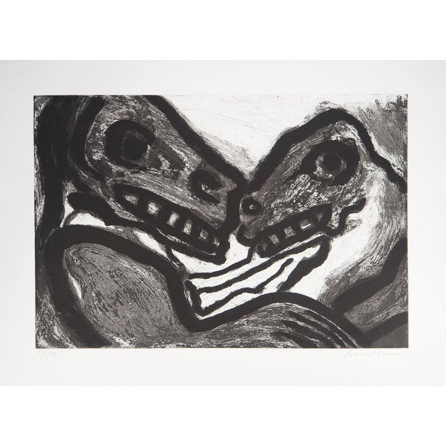 Bengt Lindstrom, Couple of Primitive Creatures, Original Signed Engraving For Sale - Image 8 of 8