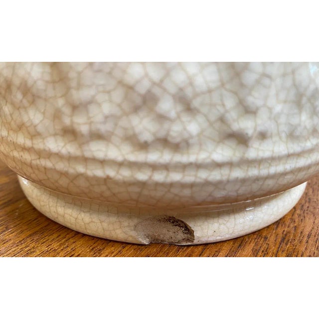 Victorian Victorian Stoneware Water Pitcher W/ Pewter Lid C.1900 For Sale - Image 3 of 5