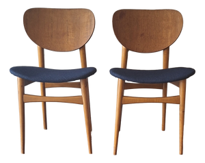 Vintage Danish Teak Dining Chairs, 1960s, Set of 2