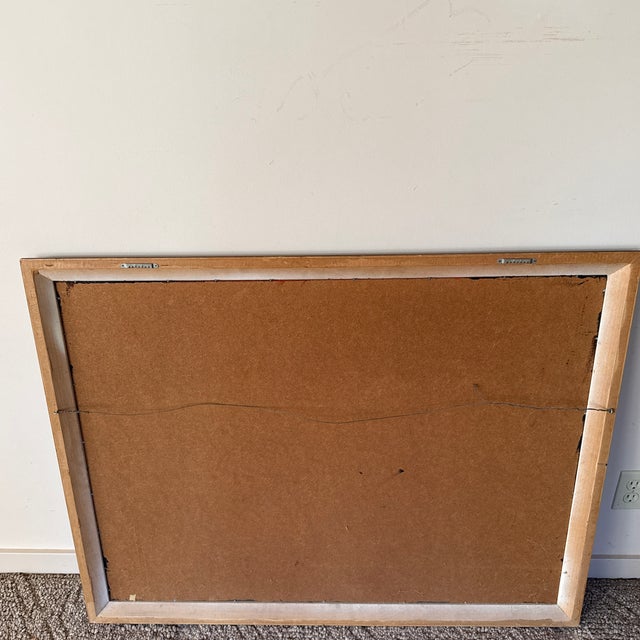 Mid-Century Modern 1970s Mid-Century Modern Textured City Scape by Monte’ Framed 44” X 34”. For Sale - Image 3 of 4