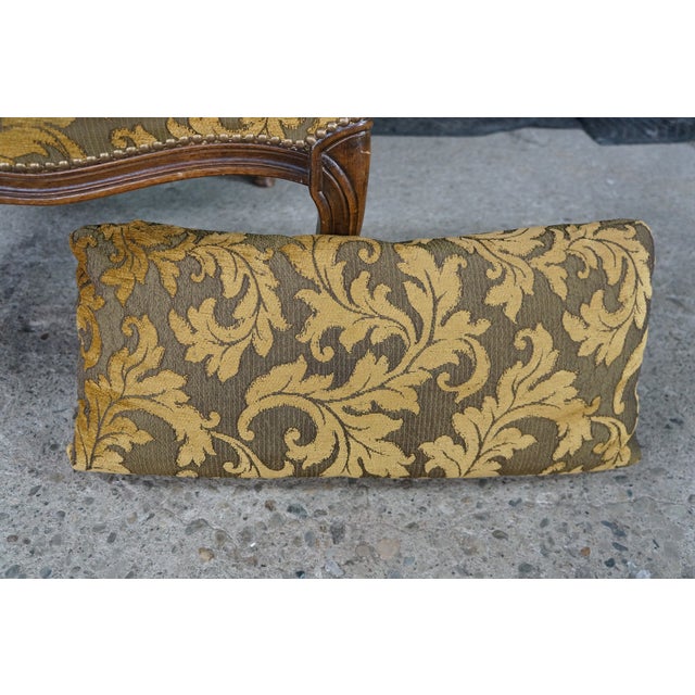 Vintage Italian French Provincial Bergere Armchair Fauteuil Library Lounge Chair For Sale - Image 14 of 18