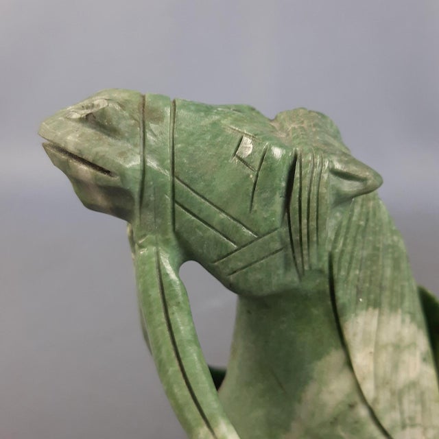 Chinese Jade Horse Sculpture on Wooden Base, 20th Century For Sale - Image 14 of 18