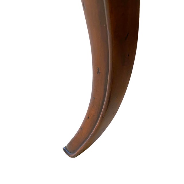 Brown Drexel Heritage Table With Leather Inlay For Sale - Image 8 of 13