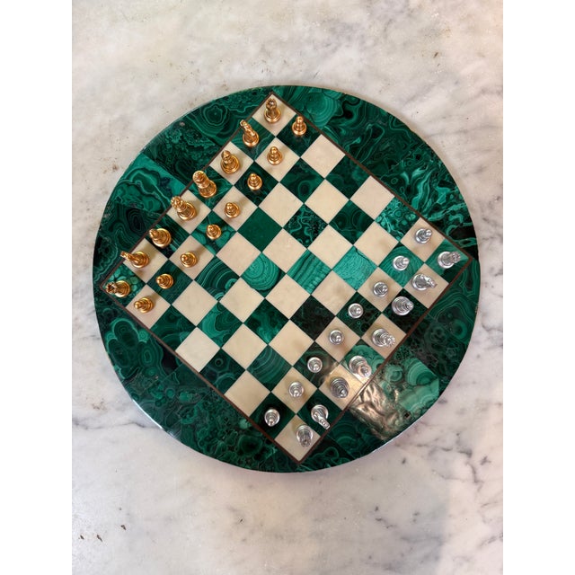 1970s Italian Malachite Chess Set, 1970s For Sale - Image 5 of 6