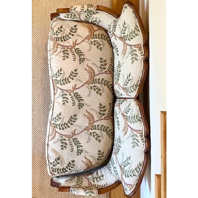 Antique Settee Upholstered in Botanical Embroidery by Jane Shelton For Sale - Image 12 of 12