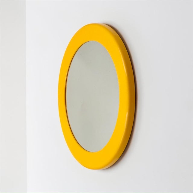 Space Age French Yellow Wall Mirror, 1970s For Sale - Image 6 of 13