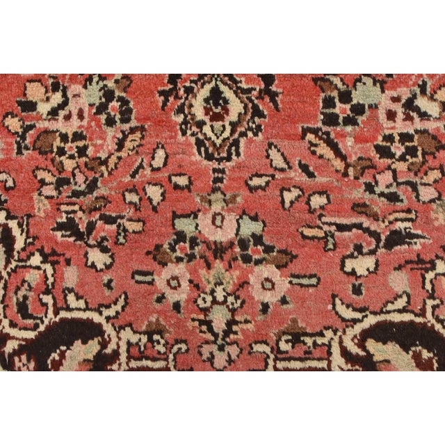 Red Malayer Runner 3’10” X 10’2” Red Wool Semi-Antique Hand-Knotted Oriental Rug For Sale - Image 8 of 15