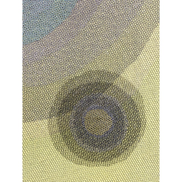 Yellow Orna Feinstein "Tree Spirit #83" Contemporary Green & Blue Toned Concentric Circle Abstract, 2023 For Sale - Image 8 of 9