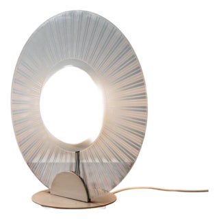 Vintage Glass Table Lamp, 1980 For Sale