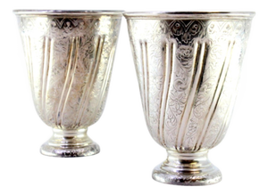 Silver Cups with Reliefs and Friezes, Set of 2