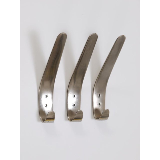 Vintage Nickel-Plated Brass Wall Hook by Carl Auböck, Austria, 1950s For Sale - Image 3 of 15