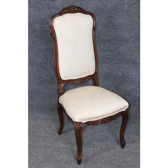 Wood Set of 12 French Tall Back Louis XV Style Mid 20th C Carved Dining Chairs For Sale - Image 7 of 14