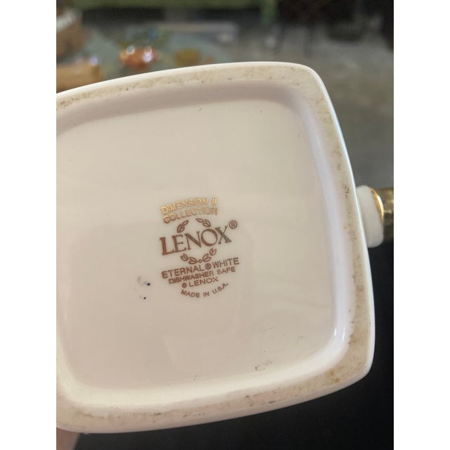 Lenox Lenox Eternal White Dimension II Collection Sugar Creamer Set With Gold Accent For Sale - Image 4 of 7