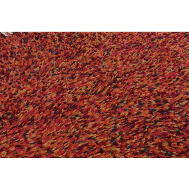 1960s Vintage Turkish Tulu Rug, Orange For Sale - Image 5 of 8