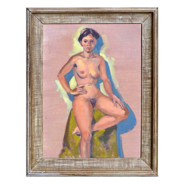 1960s Mid Century Female Nude Figure, Sea Cliff Beach by Jon Blanchette For Sale - Image 5 of 5