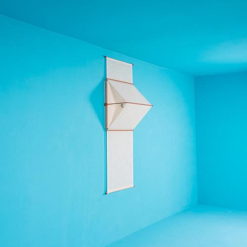 Silvio Coppola (1920-1986) Light wall, special order, Italy, circa 1976 Orange lacquered metal, lacquered chipboard panel,...