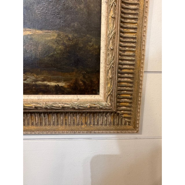 Wood 19th Century Oil on Canvas "In the Woodland Clearing" For Sale - Image 7 of 10